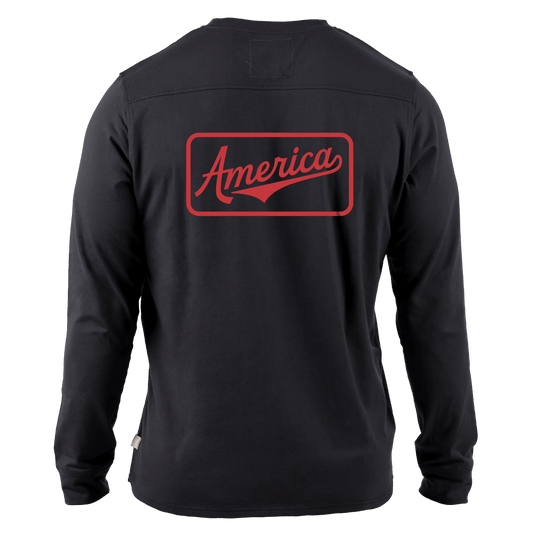 America Badge Cortaro™ Long Sleeve Tee  Back Black