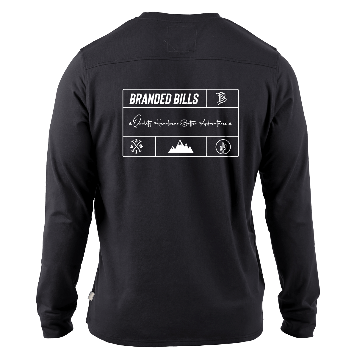 Branded Team Logo Cortaro™ Long Sleeve Tee Back Black