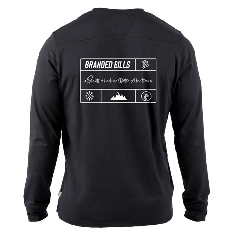 Branded Team Logo Cortaro™ Long Sleeve Tee Back Black