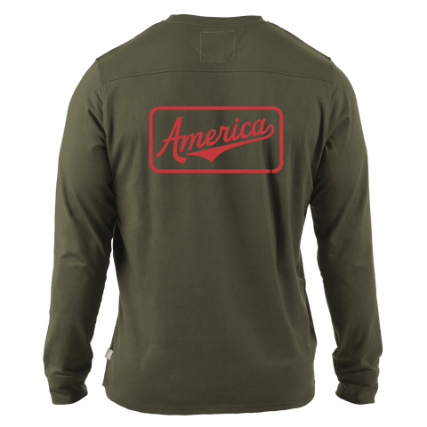 America Badge Cortaro™ Long Sleeve Tee  Loden