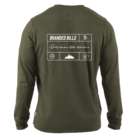 Branded Team Logo Cortaro™ Long Sleeve Tee Back Loden