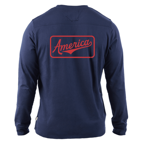 America Badge Cortaro™ Long Sleeve Tee  Navy