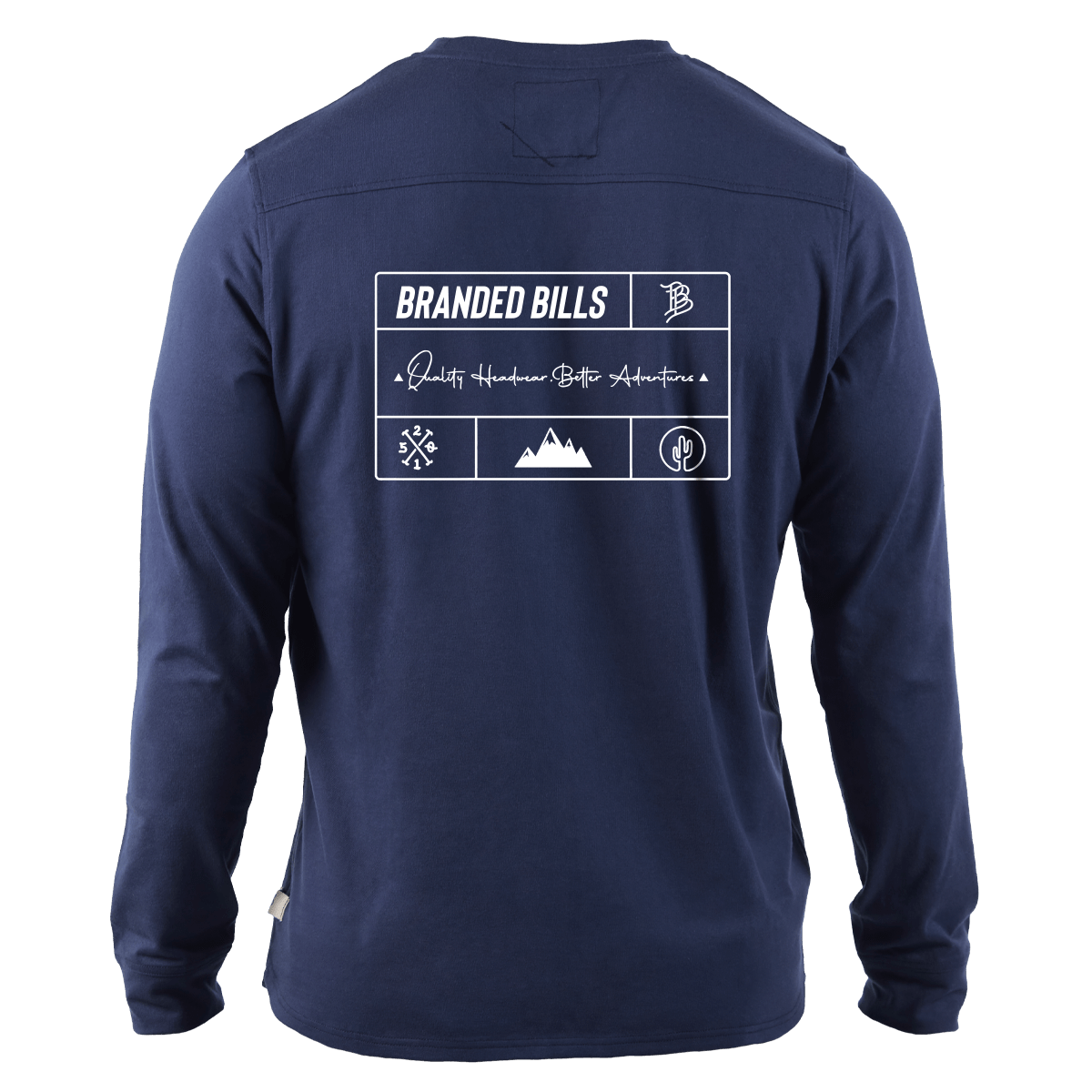 Branded Team Logo Cortaro™ Long Sleeve Tee Back Navy