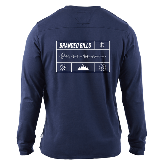 Branded Team Logo Cortaro™ Long Sleeve Tee Back Navy