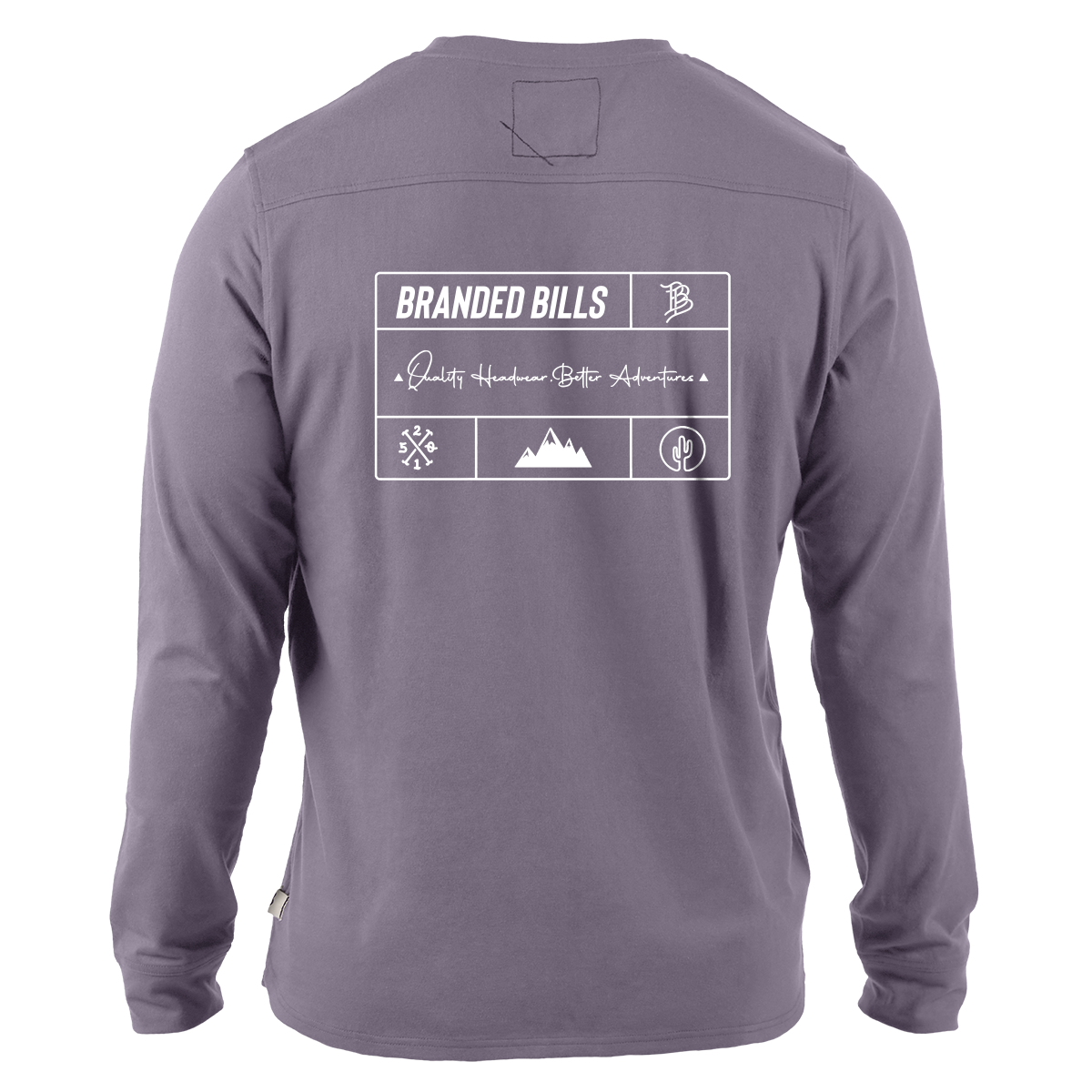 Branded Team Logo Cortaro™ Long Sleeve Tee Back Light Purple
