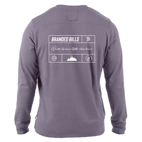 Branded Team Logo Cortaro™ Long Sleeve Tee Back Light Purple