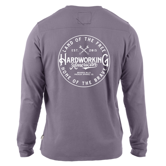 Hardworking Cortaro™ Long Sleeve Tee Back LIght Purple