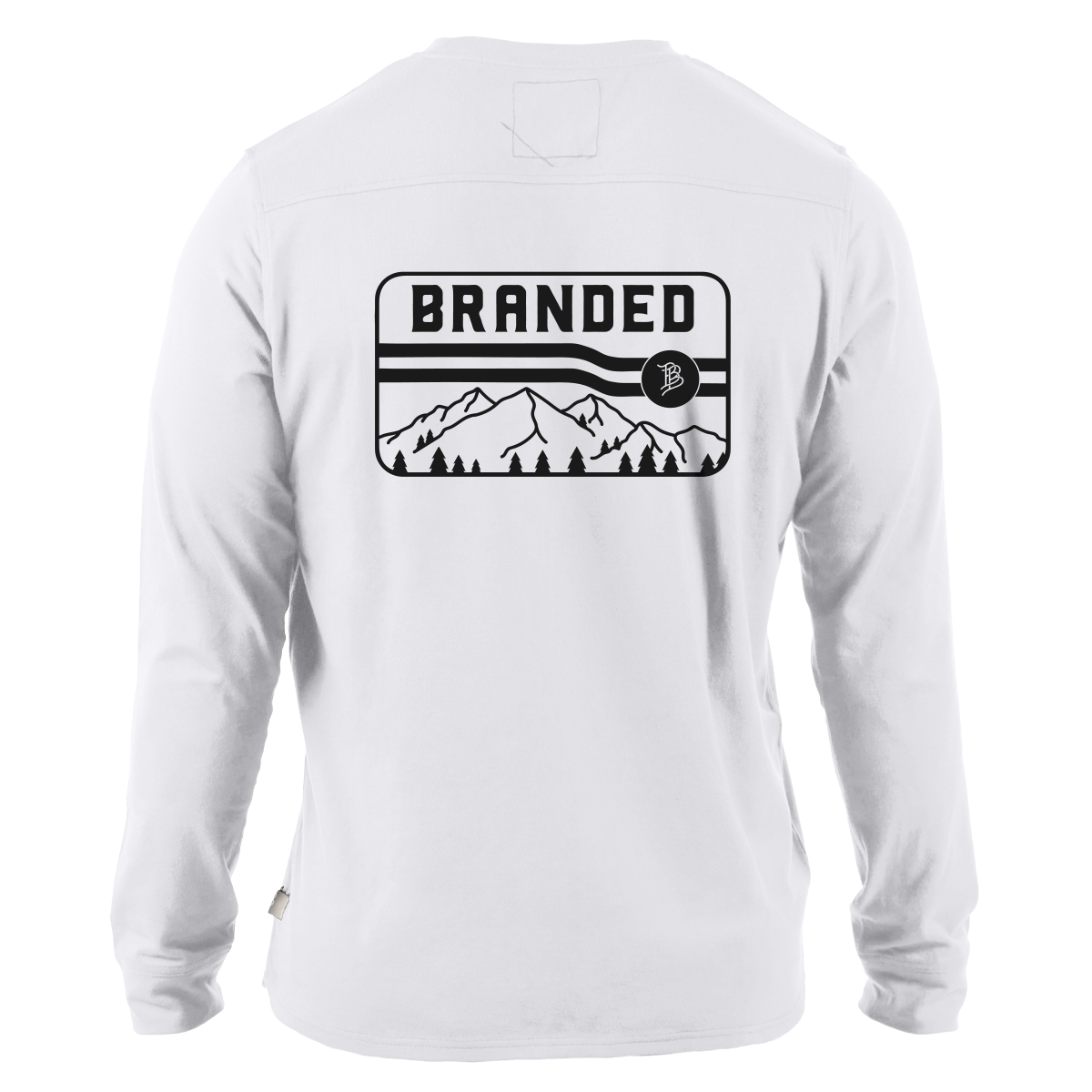 Branded Horizon Cortaro™ Long Sleeve Tee Back White