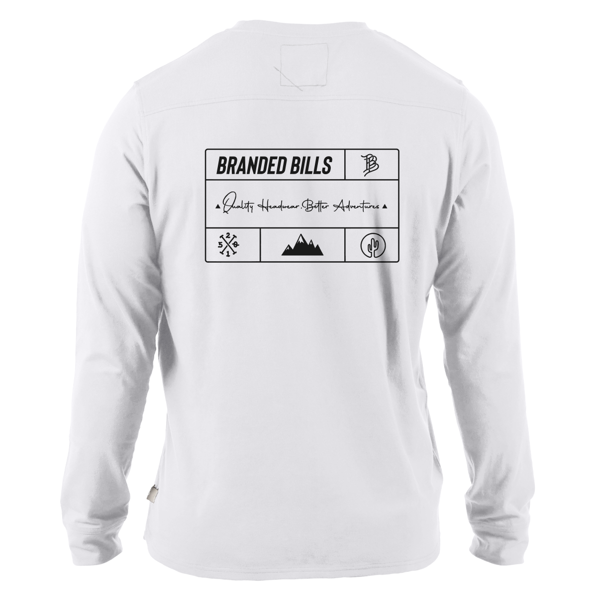 Branded Team Logo Cortaro™ Long Sleeve Tee Back White