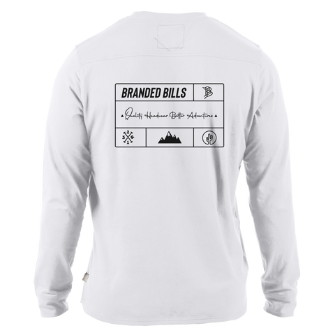 Branded Team Logo Cortaro™ Long Sleeve Tee Back White