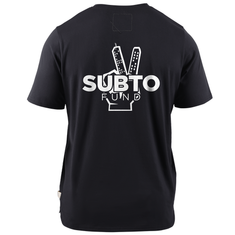 Subto Peace Sign Cortaro Tee Back Black