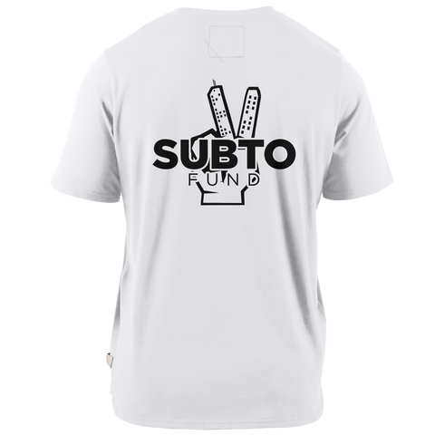 Subto Peace Sign Cortaro Tee Back White