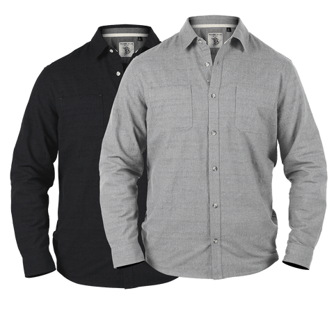 Myca Solid Button-Up 2-Pack Black + Gray