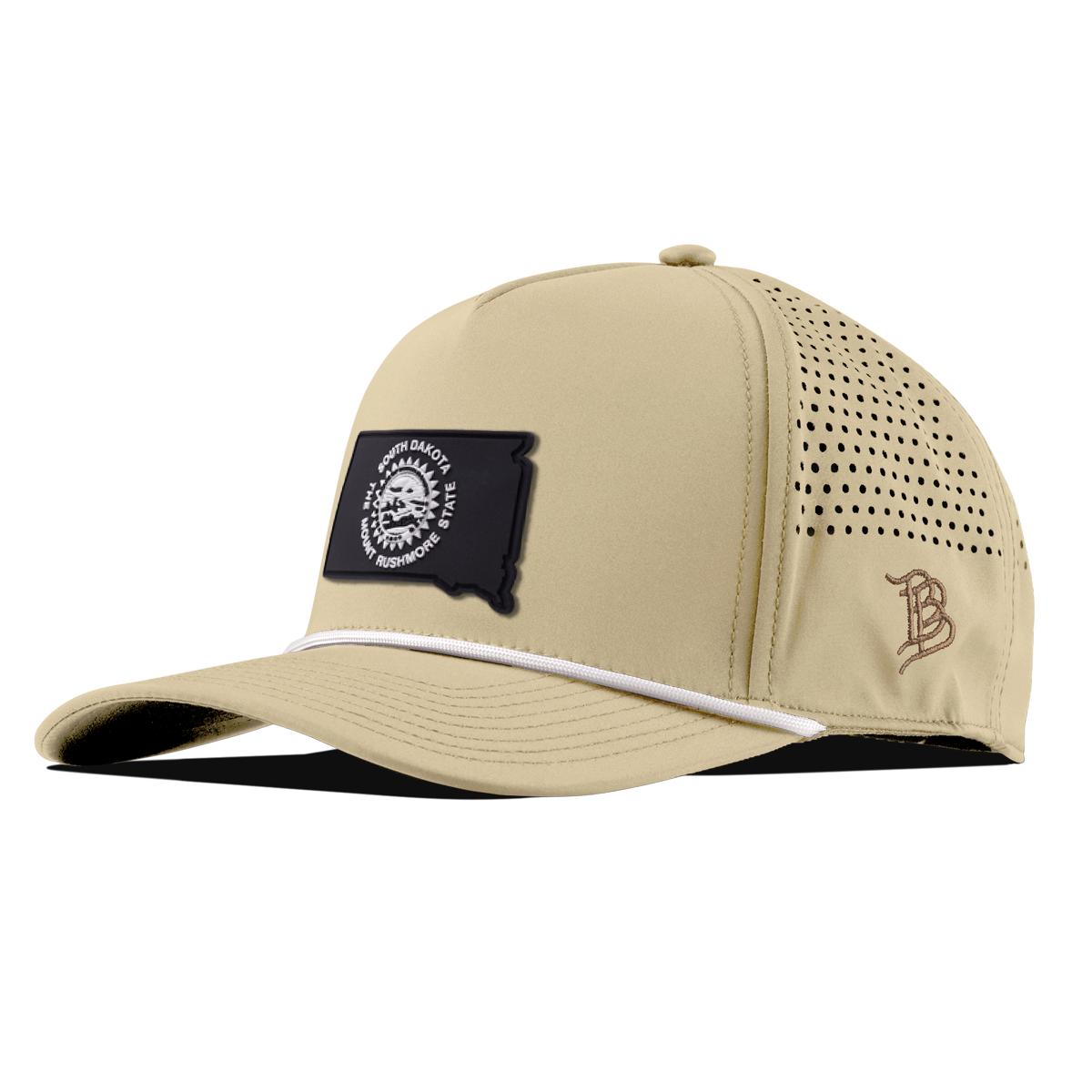 South Dakota Vintage Curved 5 Panel Performance Desert/White