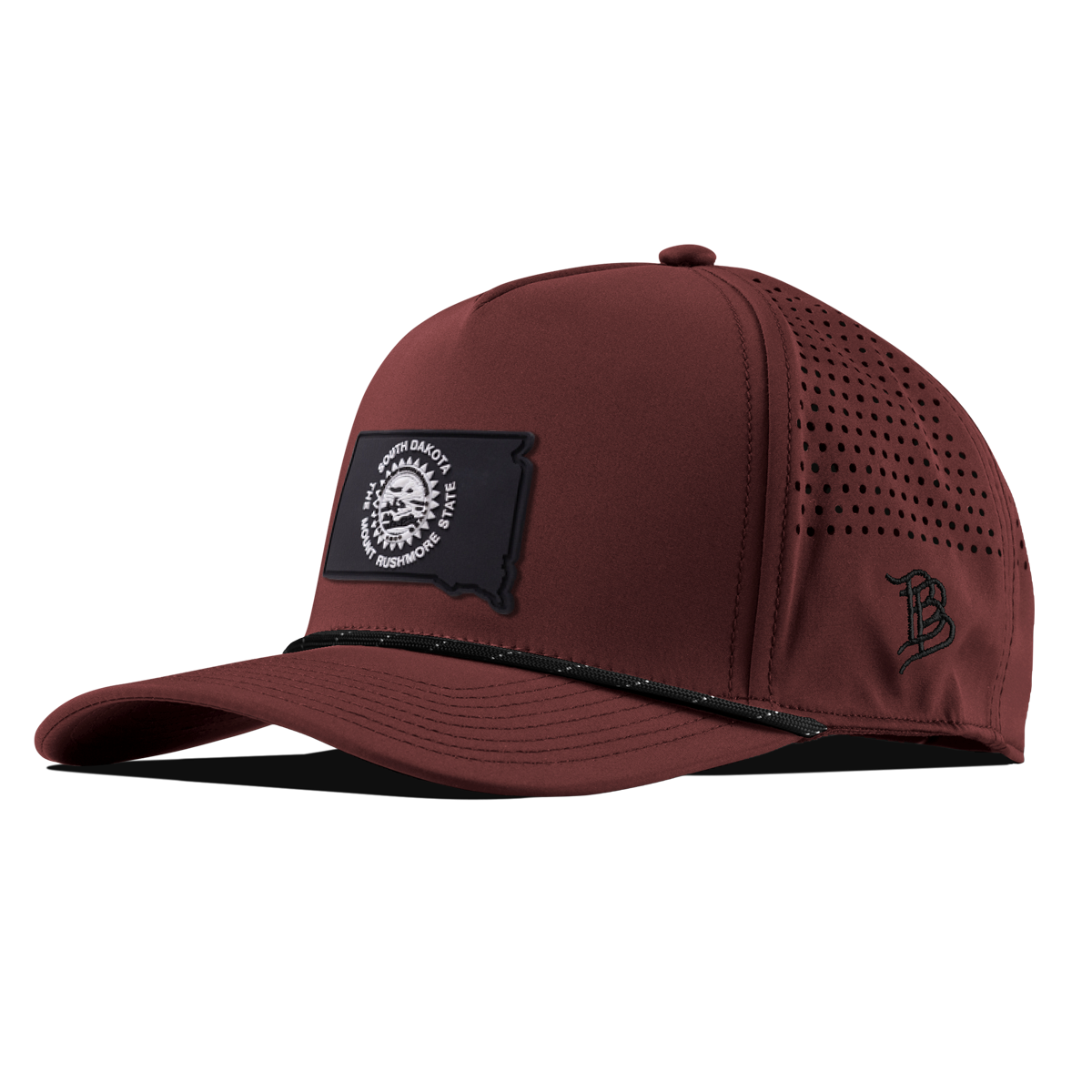 South Dakota Vintage Curved 5 Panel Performance Maroon/Black White + RWB