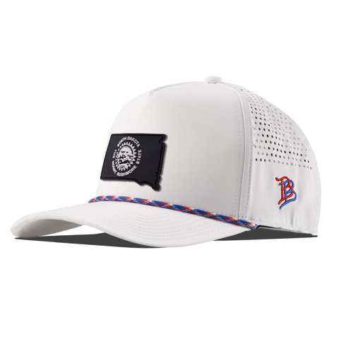 South Dakota Vintage Curved 5 Panel Performance White + RWB