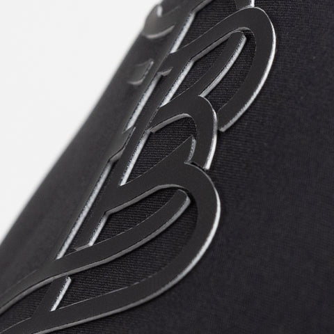 Stacked BB Icon Flat 5 Panel Rope Close up Black