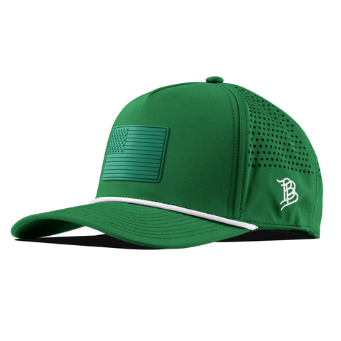 Old Glory Stealth Curved 5 Panel Rope Kelly Green/White