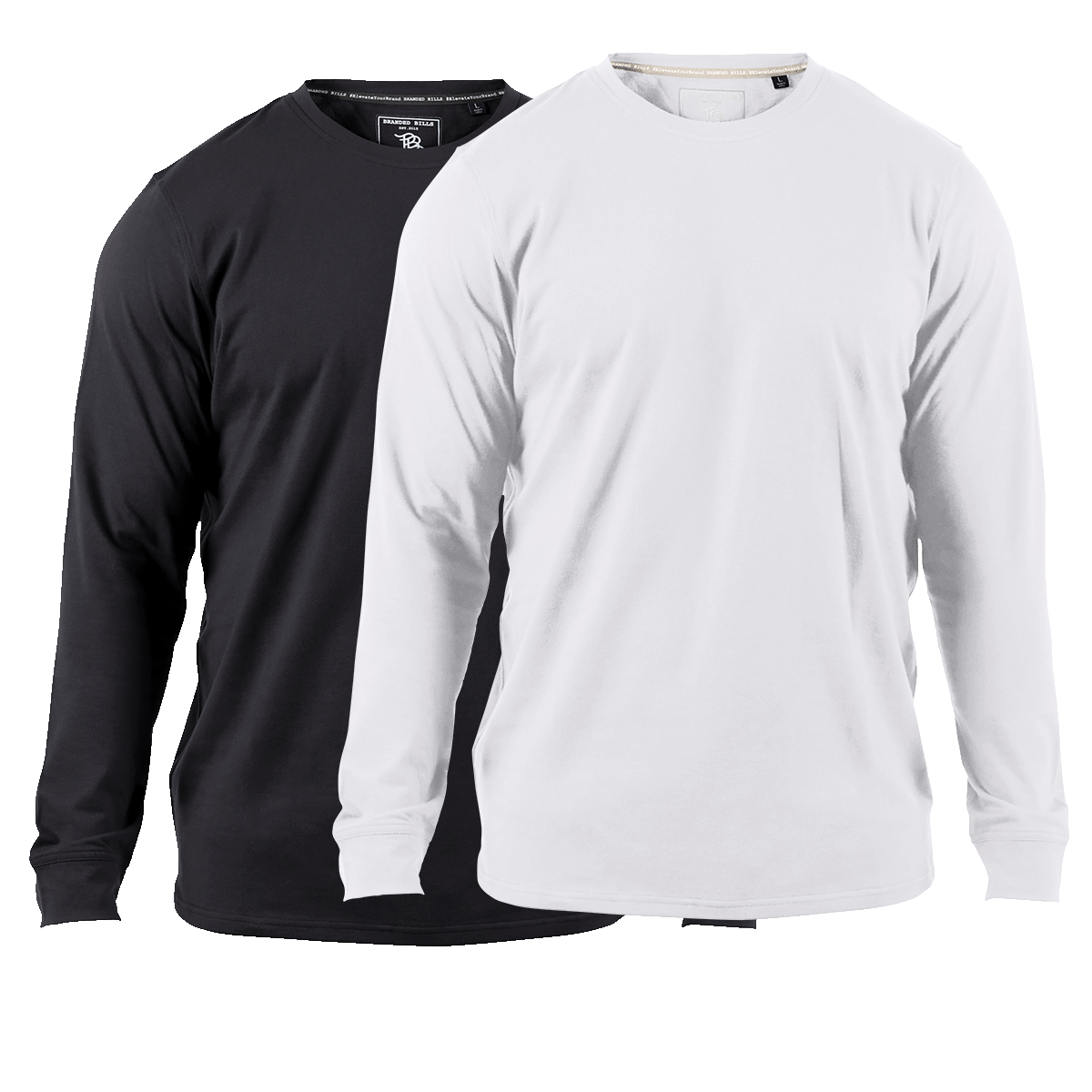 Cortaro Long Sleeve Tee 2-Pack Black + White