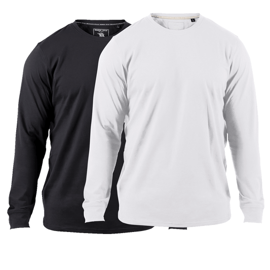 Cortaro Long Sleeve Tee 2-Pack Black + White