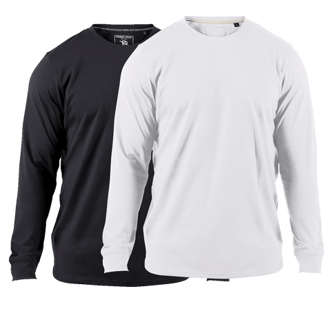 Cortaro Long Sleeve Tee 2-Pack Black + White