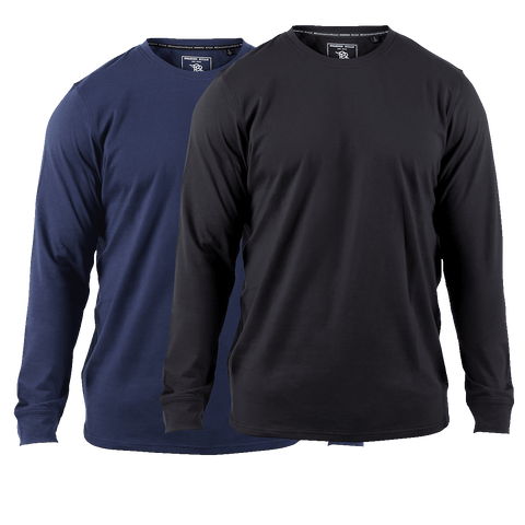 Cortaro Long Sleeve Tee 2-Pack Navy + Black