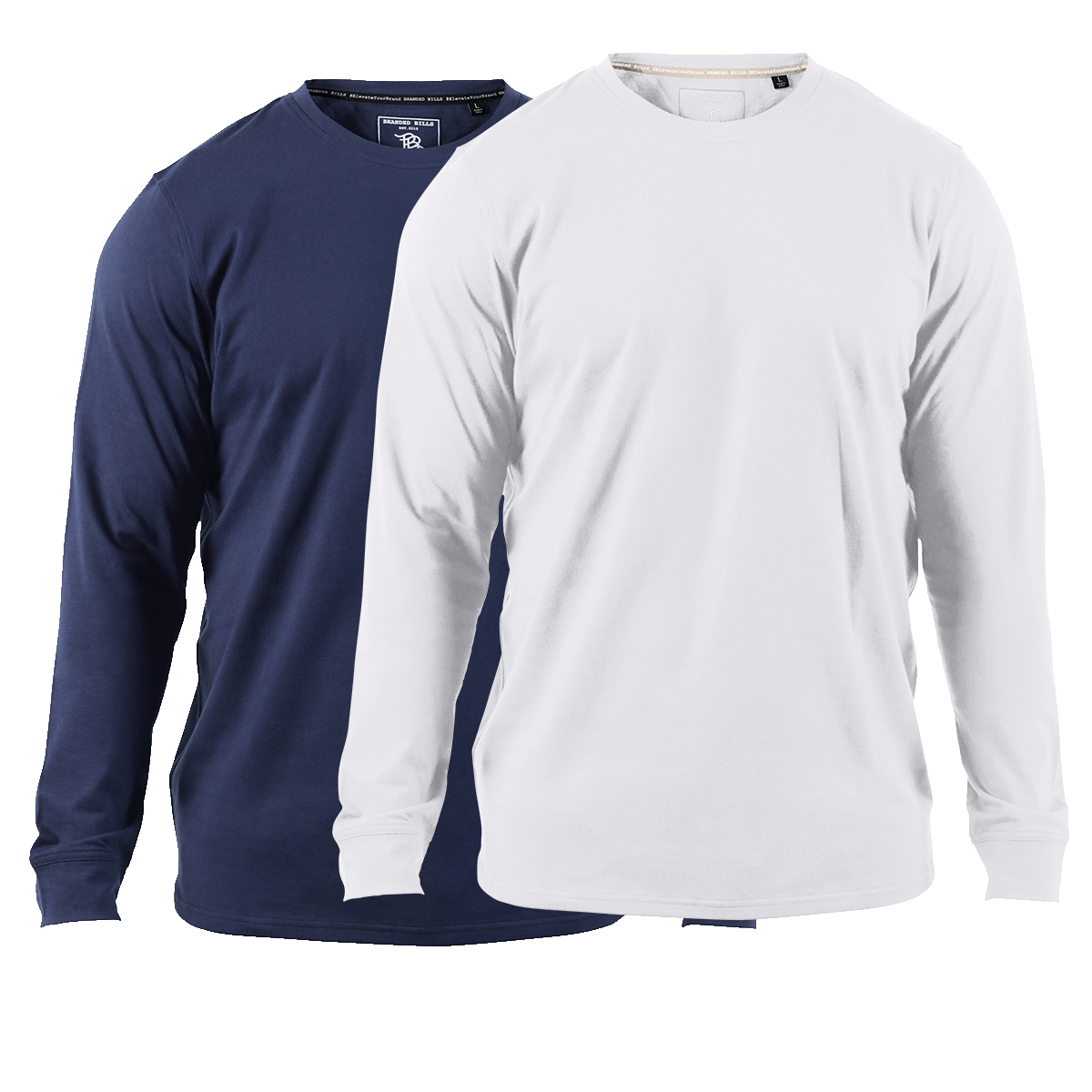 Cortaro Long Sleeve Tee 2-Pack Navy + White