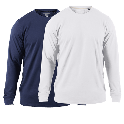 Cortaro Long Sleeve Tee 2-Pack Navy + White