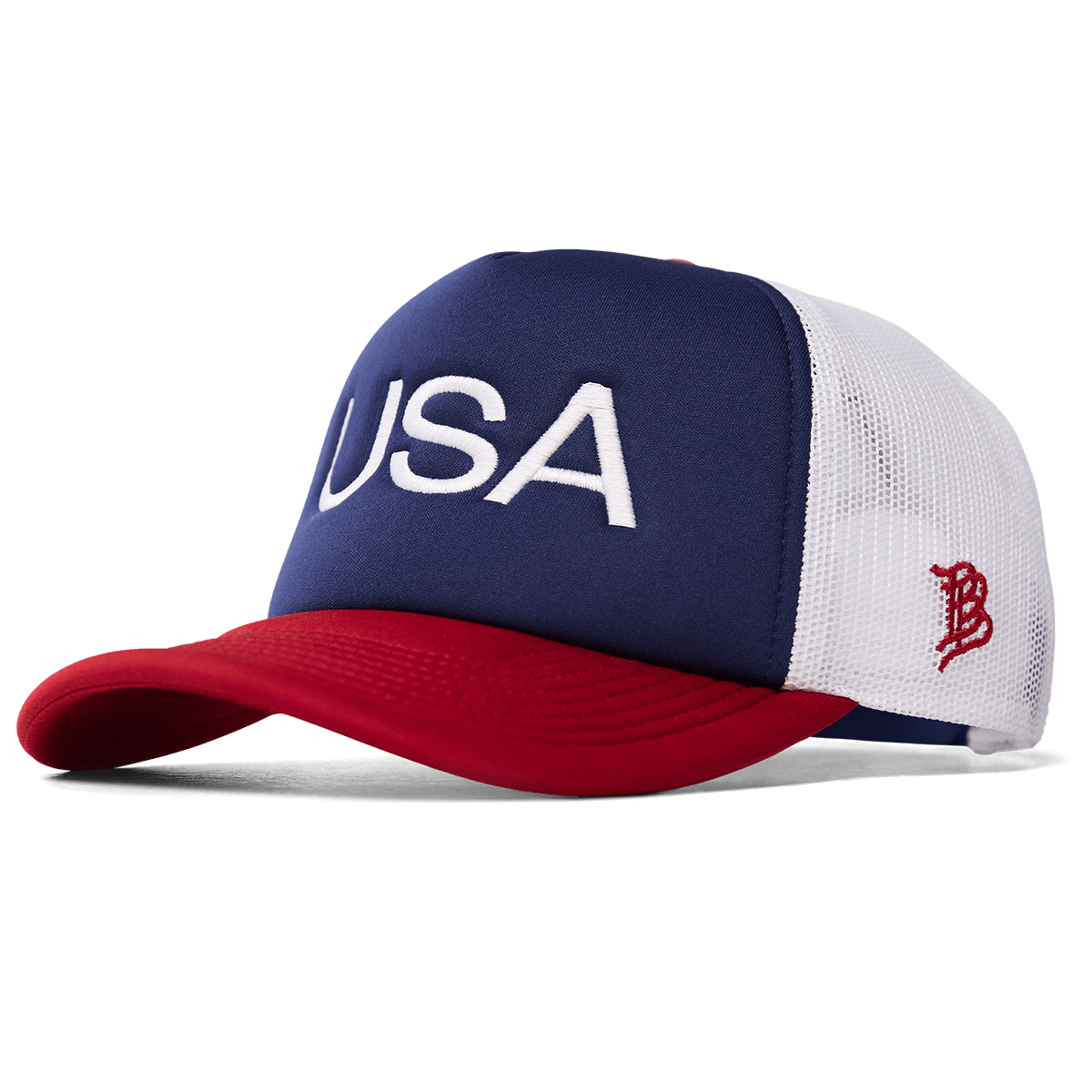 USA Embroidered 5-Panel Foam Trucker RWB