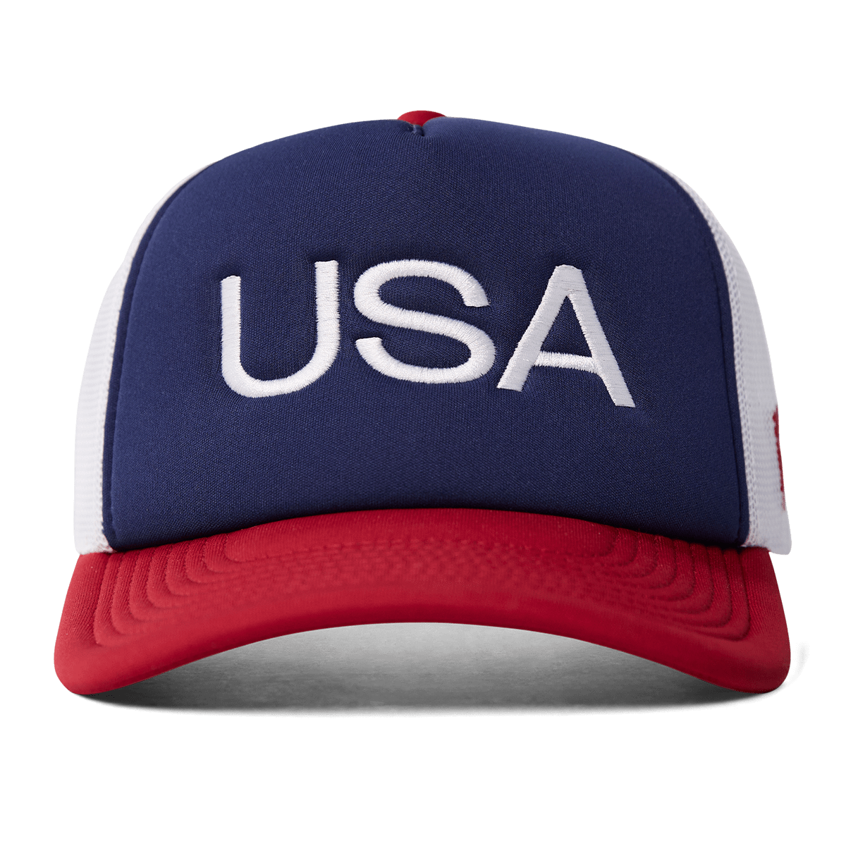 USA Embroidered 5-Panel Foam Trucker RWB