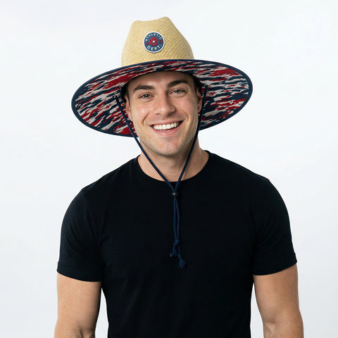 US Athletic Yacht Hat Straw/USA Camo