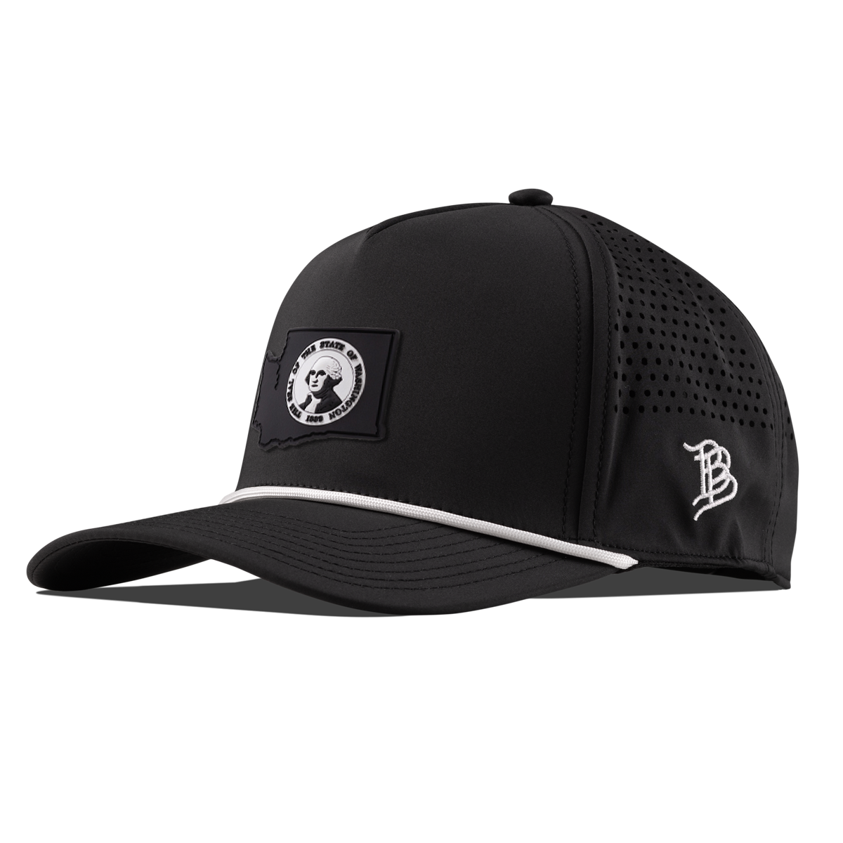 Washington Vintage Curved 5 Panel Performance Black