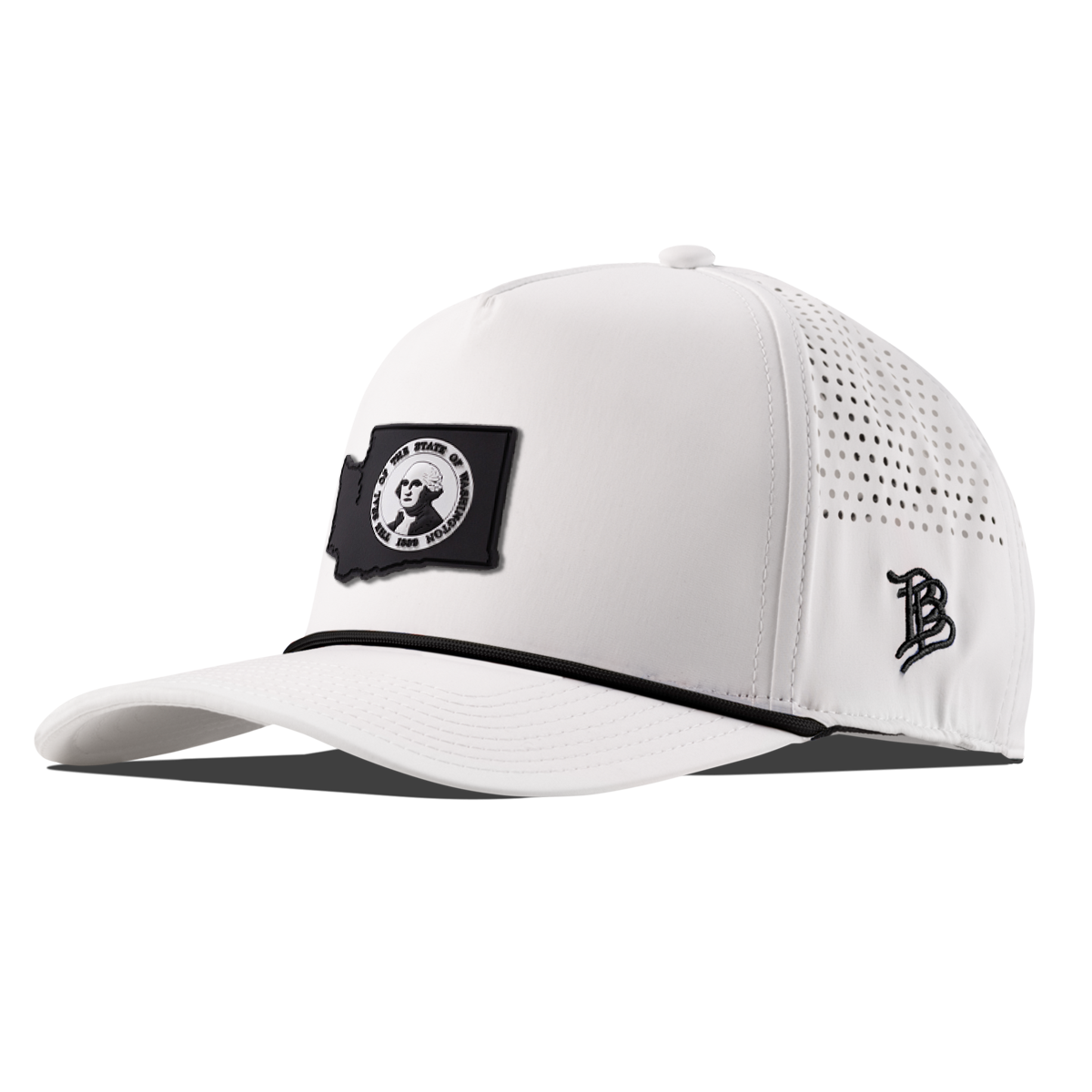 Washington Vintage Curved 5 Panel Performance White/Black