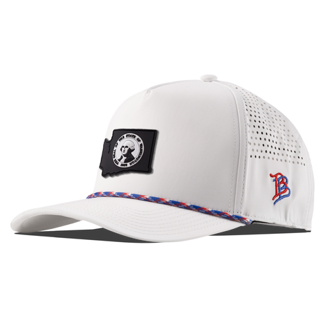 Washington Vintage Curved 5 Panel Performance White + RWB