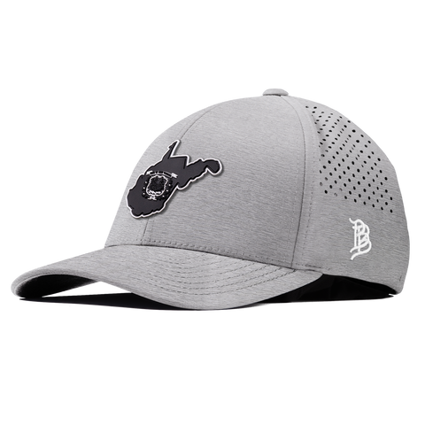 West Virginia Vintage Curved Performance Heather Gray