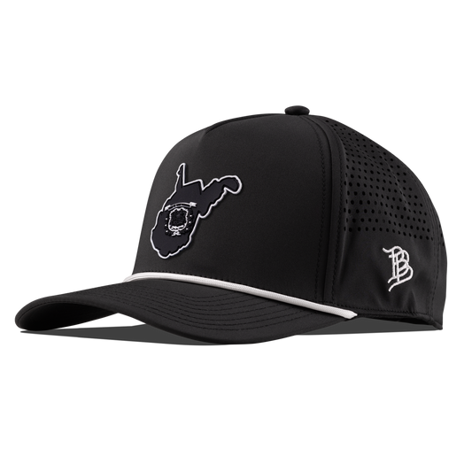 West Virginia Vintage Curved 5 Panel Performance Black/White