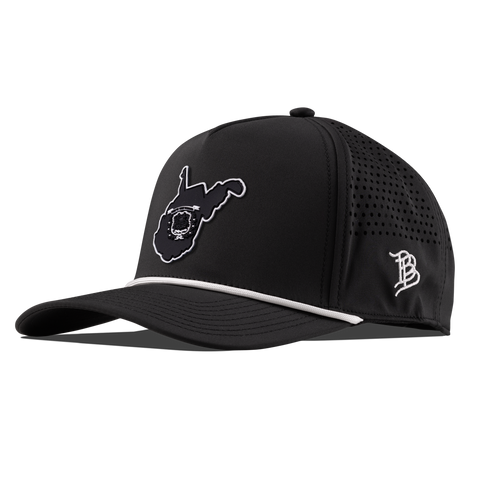 West Virginia Vintage Curved 5 Panel Performance Black/White