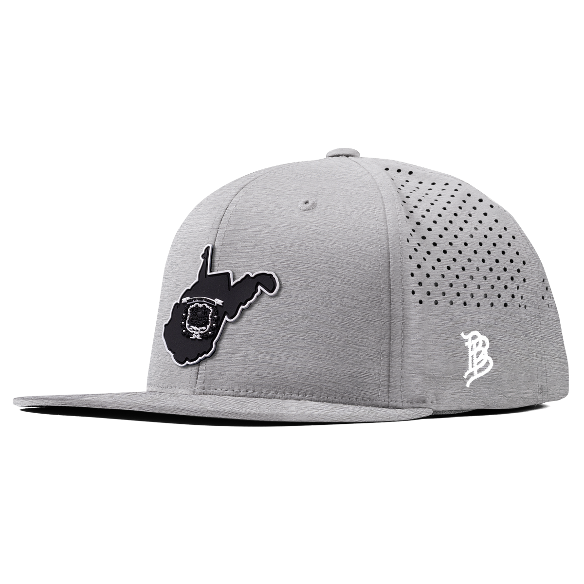 West Virginia Vintage Flat Performance Heather Gray