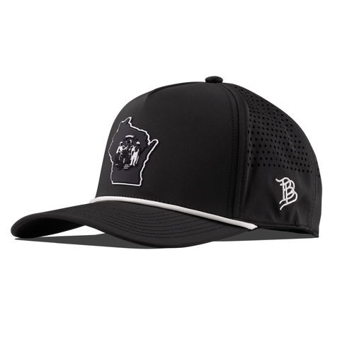 Wisconsin Vintage Curved 5 Panel Performance Black/White