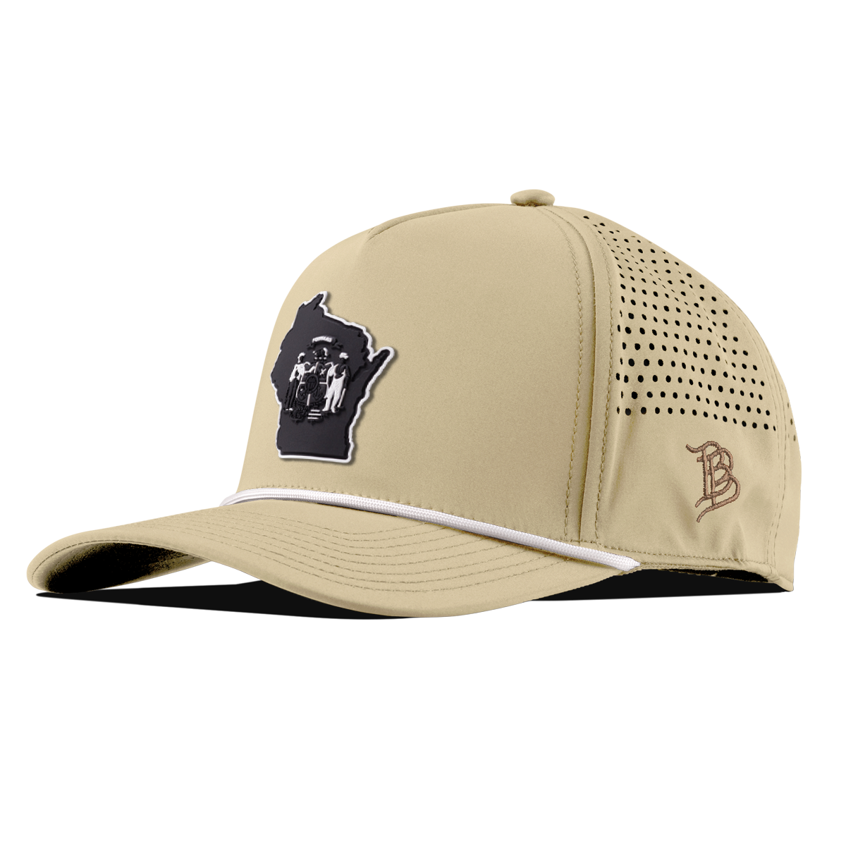 Wisconsin Vintage Curved 5 Panel Performance Desert/White