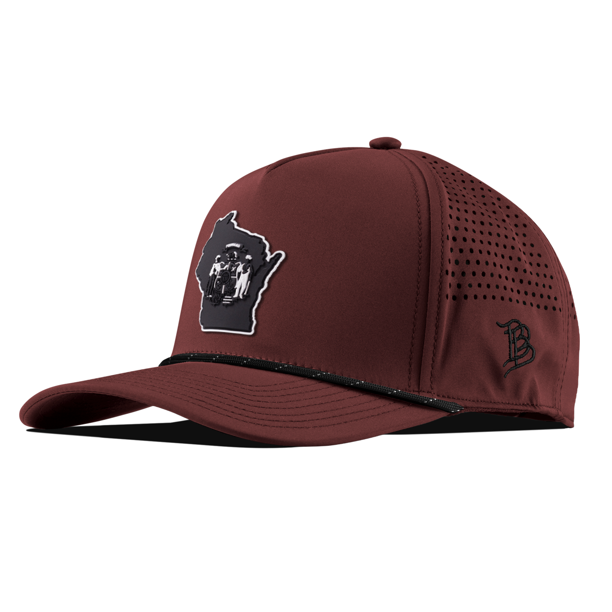 Wisconsin Vintage Curved 5 Panel Performance Maroon