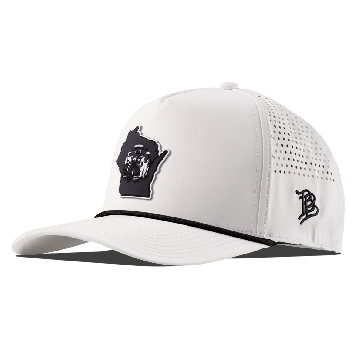 Wisconsin Vintage Curved 5 Panel Performance White/Black