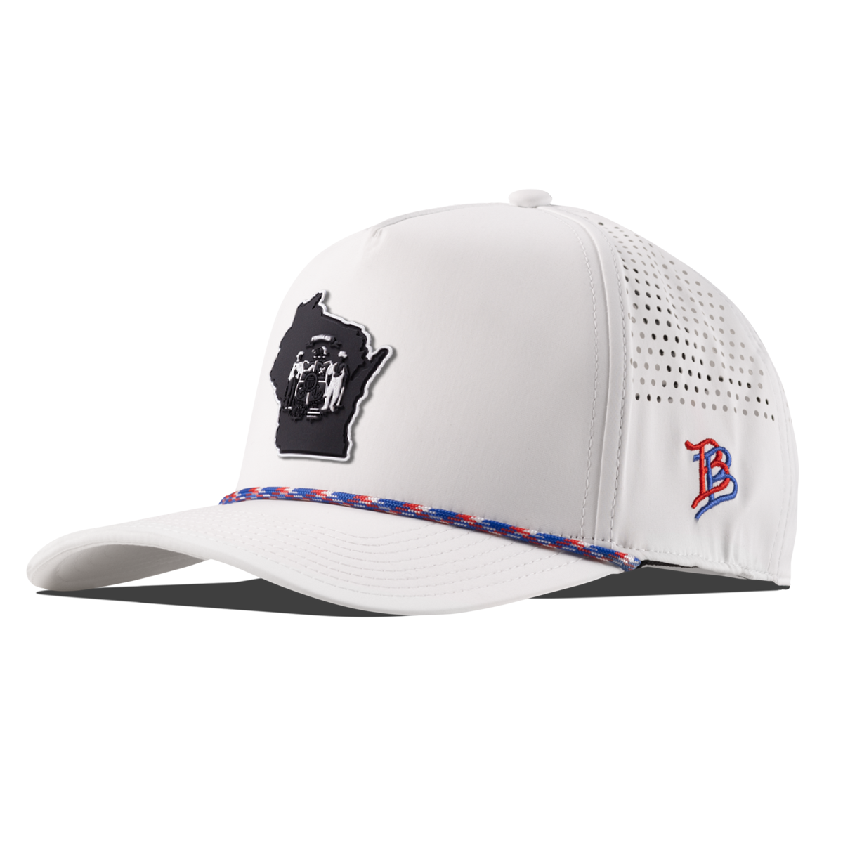 Wisconsin Vintage Curved 5 Panel Performance White RWB