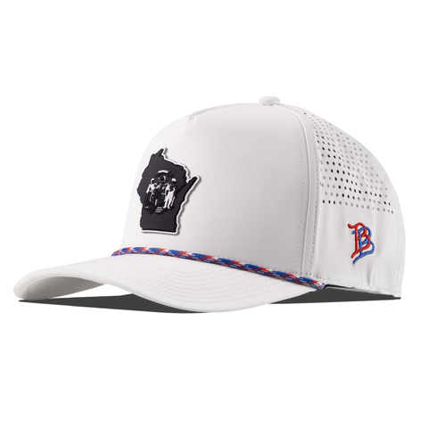 Wisconsin Vintage Curved 5 Panel Performance White RWB