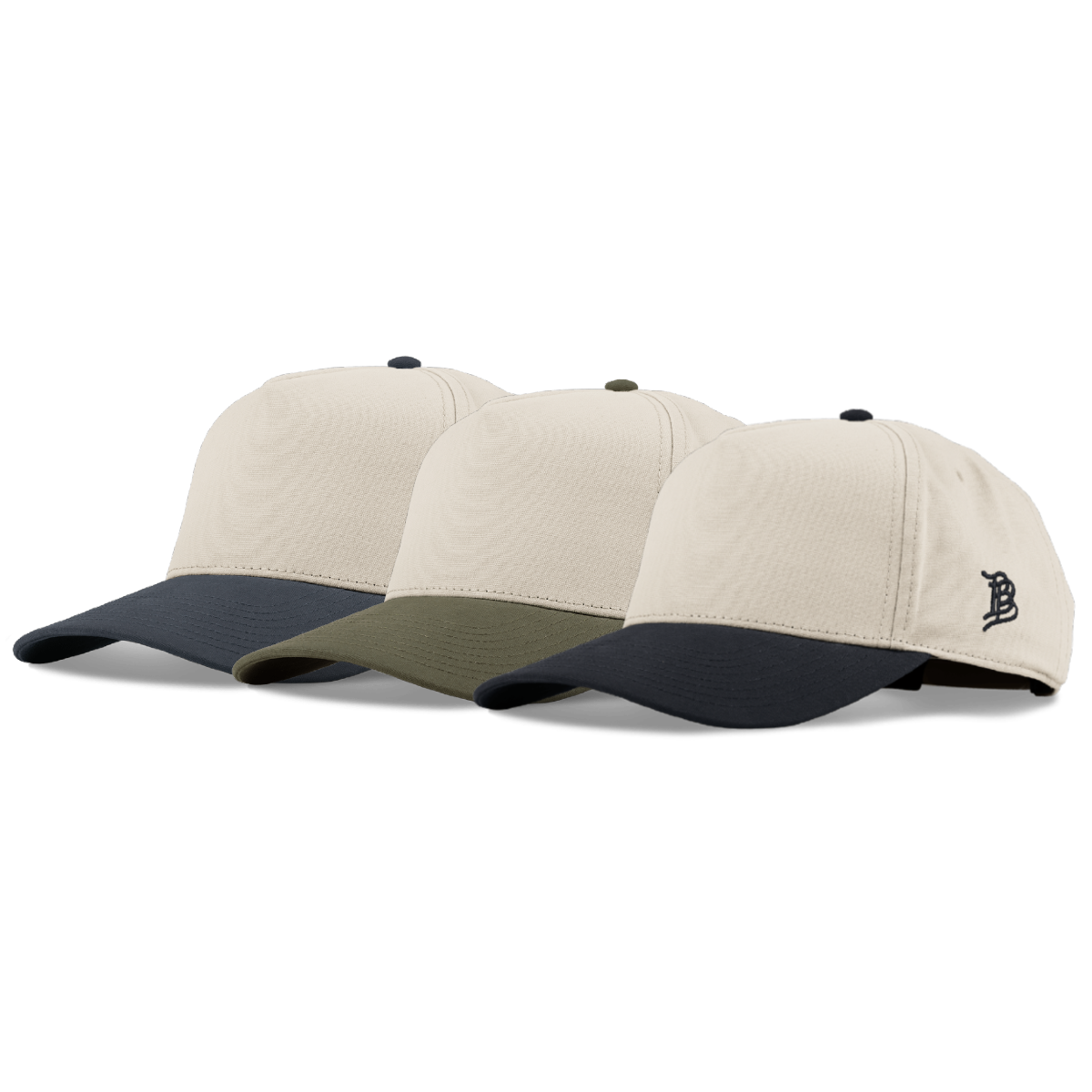 Curved Two Tone Canvas 5 Panel 3-Pack Bundle