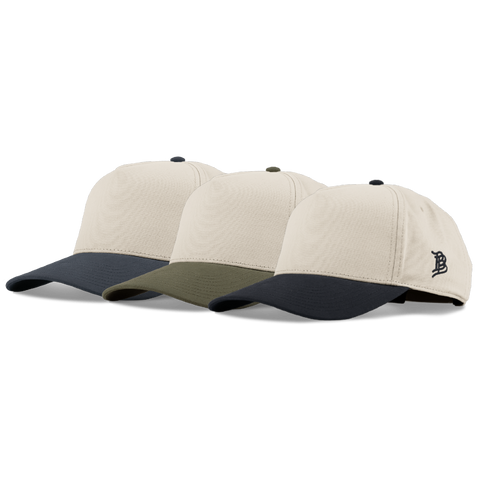 Curved Two Tone Canvas 5 Panel 3-Pack Bundle