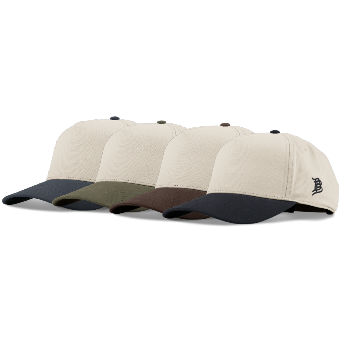 Curved Two Tone Canvas 5 Panel 4-Pack Bundle