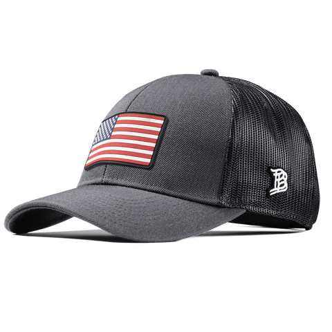 Old Glory PVC Flexfit Snapback Trucker Back CURVED