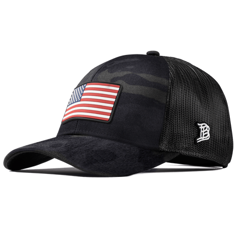 Old Glory PVC Flexfit Snapback Trucker Back CURVED