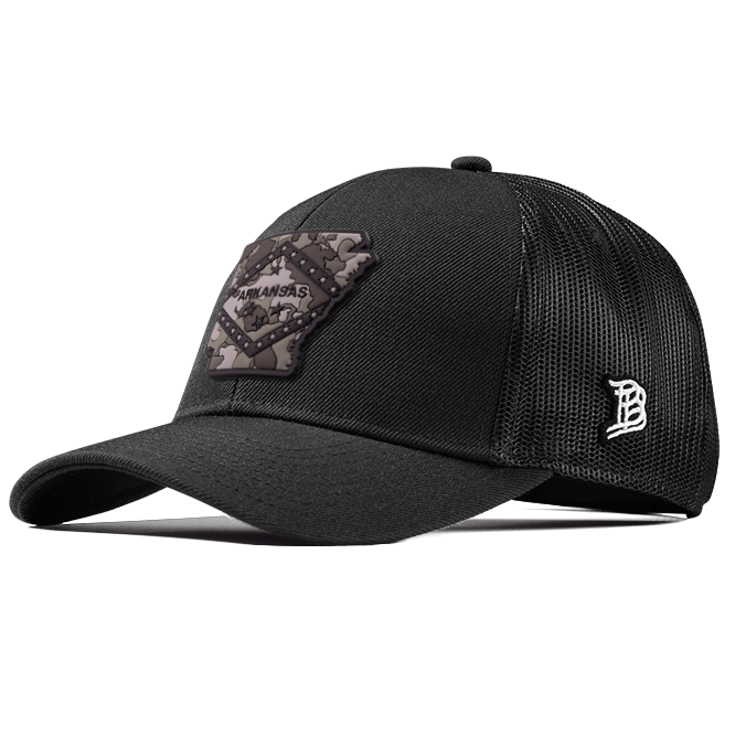 Arkansas Camo Flexfit Snapback Trucker Back CURVED